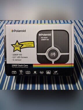 Polaroid Dash Cam with Black and Rainbow Accent
